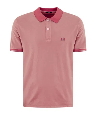 C.p. Company Short-sleeved Polo Shirt In Pink