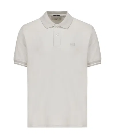 C.p. Company Short-sleeved Polo Shirt In White