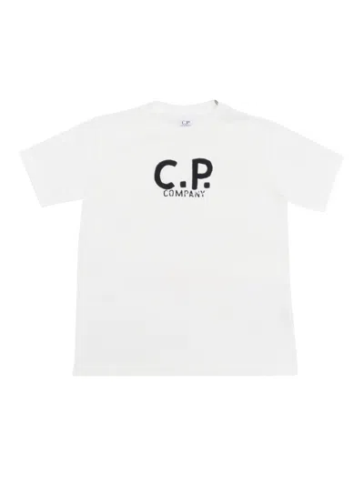C.p. Company Kids' Short Sleeved T-shirt In White