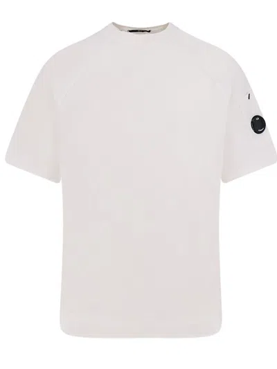 C.p. Company Short Sleve Sweatshirt In White