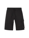 C.p. Company C.p.company Light Fleece Lens Shorts In Black