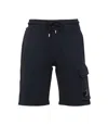 C.p. Company Blue Shorts With Lens Motif On The Leg In Blue