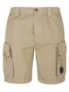 C.p. Company Cp Company Cotton Gabardine Shorts In Brown