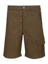 C.p. Company Shorts In Technical Fabric Trousers Green In Brown