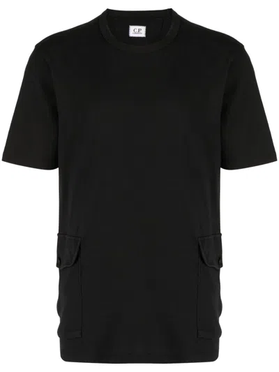 C.p. Company Side-pocket Cotton T-shirt In Black