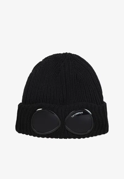 C.P. COMPANY SIGNATURE LENS RIB KNIT BEANIE