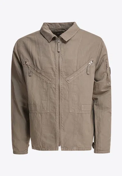 C.P. COMPANY SIGNATURE LENS ZIP-UP OVERSHIRT