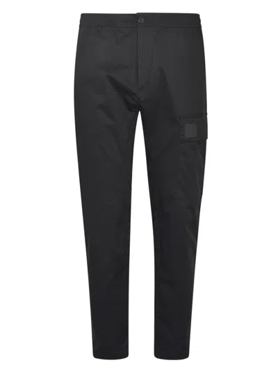 C.p. Company Single Cargo Pocket Trousers In Black