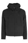 C.p. Company Sleek Black Medium Jacket With Adjustable Hood And Zippered Pockets In Black