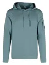 C.p. Company Sleeve-pocket Drawstring Hoodie In Blue