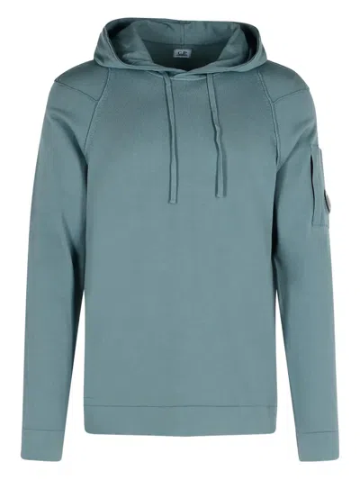 C.p. Company Sleeve-pocket Drawstring Hoodie In Blue