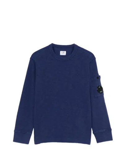 C.p. Company Kids' Sleeve-pocket Sweatshirt In Blue