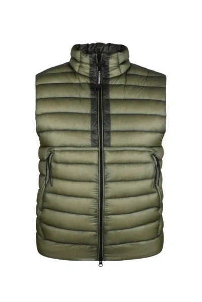 C.p. Company Sleeveless Down Jacket In Green