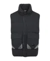C.p. Company Black Vest With Mock Drawstring Neck And Logo Plaque On The Front In Black