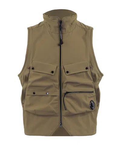 C.p. Company Sleeveless Vest In Brown