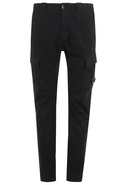C.p. Company Slim-fit Cargo Pants With Multi-pocket Design In Black