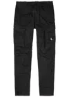 C.p. Company Slim-leg Stretch-cotton Cargo Trousers In Black