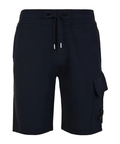 C.p. Company Soft Fleece Shorts In Blue