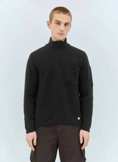 C.p. Company Soft Knit Cardigan In Black