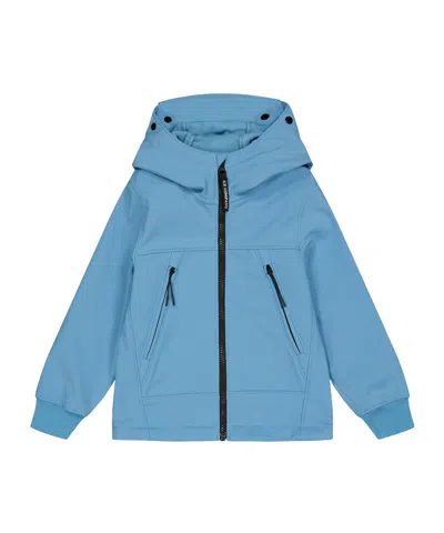 C.p. Company Softshell Jacket With Visor In Blue