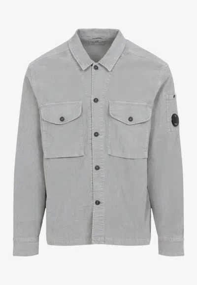 C.p. Company Overshirt Corduroy Chest Pockets In Gray