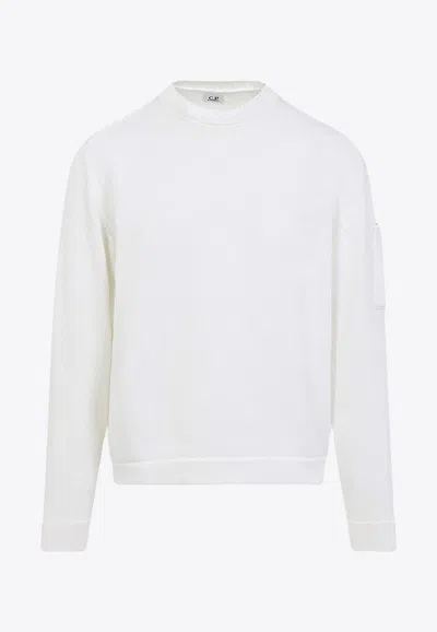 C.p. Company Steen Lens Knitted Sweater In White