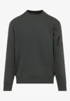 C.p. Company C.p.company Crewneck Sweatshirt With Lens Detail In Green