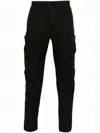 C.p. Company Straight-fit Cargo Pants With Subtle Lens Detail In Black