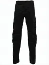 C.p. Company Straight Fit Pants With Cargo-style Pockets And Matte Finish In Black