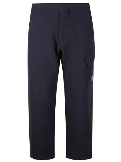 C.P. COMPANY STRAIGHT-LEG BLUE TROUSERS WITH CARGO POCKET