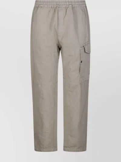 C.p. Company Straight Leg Cargo Pocket Trousers In Neutrals