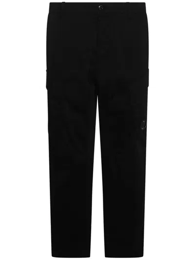 C.p. Company Straight-leg Cargo Trousers In Black