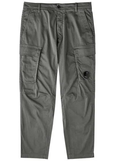 C.p. Company Straight-leg Stretch-cotton Cargo Trousers In Grey