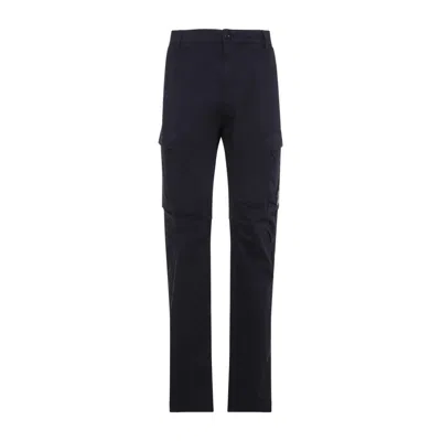 C.p. Company Straight Leg Trousers With Cargo Pockets And Tailored Fit In Black