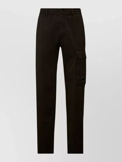 C.p. Company Straight Trousers Belt Loops Side And Cargo In Brown