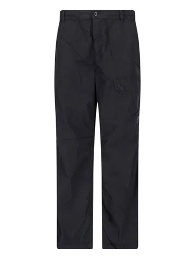 C.p. Company Straight-leg Cargo Pants With Distinctive Lens Detail In Black