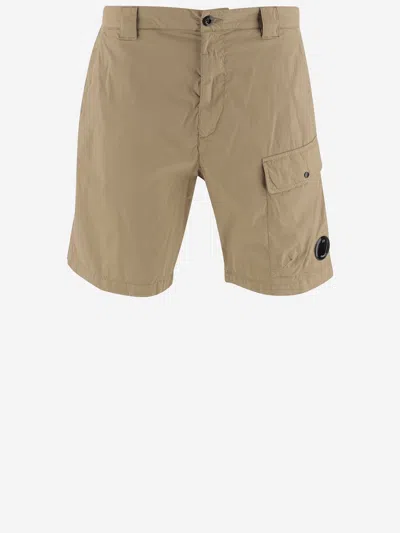 C.p. Company Cp Company Stretch Cotton Blend Cargo Short Pants In Beige