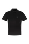 C.p. Company Collared Polo Shirt Short Sleeves In Black