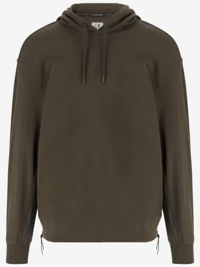 C.p. Company Cp Company Stretch Cotton Sweatshirt With Logo In Verde Scuro