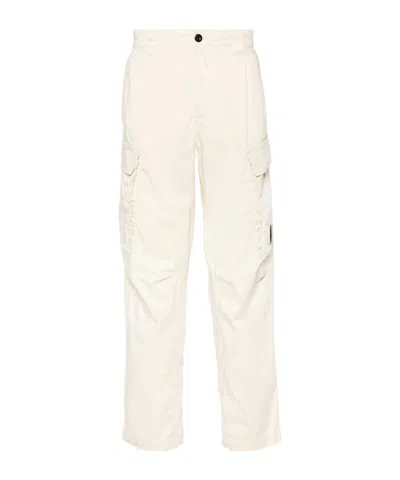 C.p. Company Stretch-cotton Tapered Cargo Trousers In White
