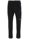 C.p. Company Stretch Cotton Velveteen Pants With Belt Loops In Black