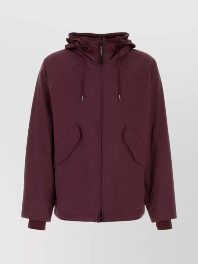 C.p. Company Stretch Nylon Jacket With Hood And Pockets In Red
