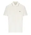 C.p. Company White Polo Shirt With Classic Collar With Contrsting Detail And Logo On The Front