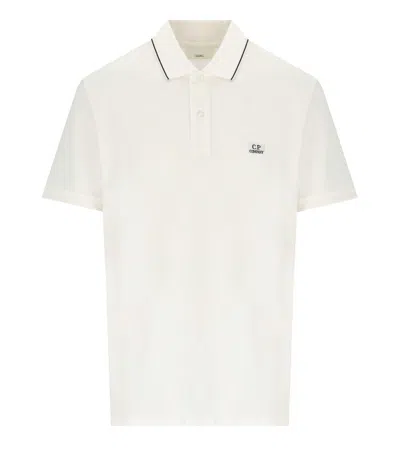 C.p. Company Stretch Piquet Gauze White Polo Shirt