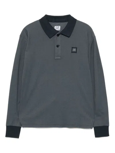 C.p. Company Kids' Stretch Piquet Polo In Blue