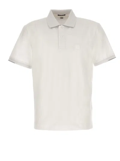 C.p. Company Stretch Piquet Polo Shirt In White