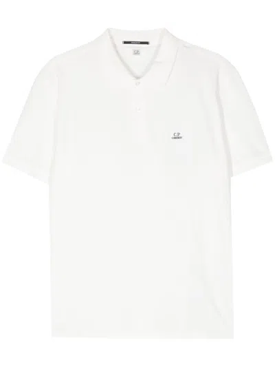 C.p. Company Cp Company Stretch Piquet Regular Polo Shirt In White