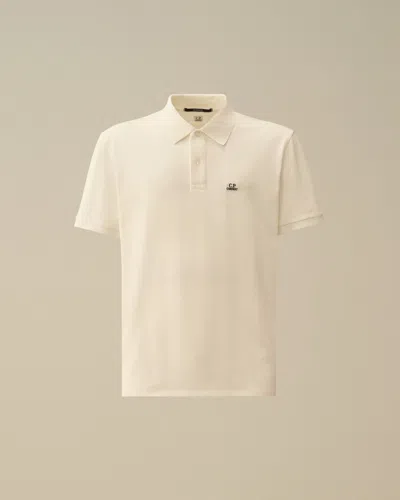 C.p. Company Stretch Piquet Short Sleeve Polo In Neutral