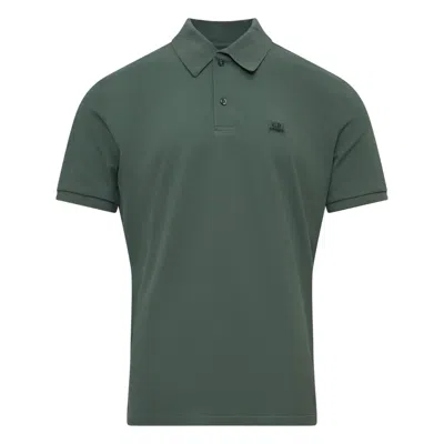 C.p. Company Stretch Piquet Short Sleeve Polo In Green