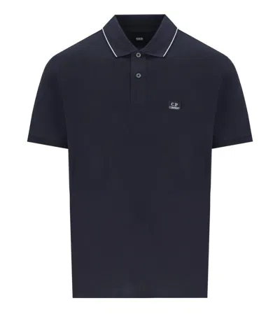 C.p. Company Stretch Piquet Total Eclipse Polo Shirt In Blue